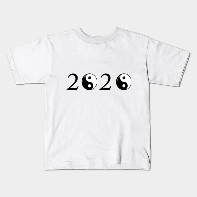 Happy New Year 2020 YingYang Design Kids T-Shirt by theartfather